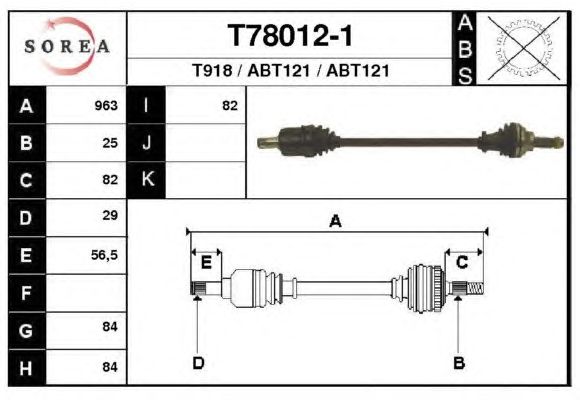 Veio de transmissão T78012-1