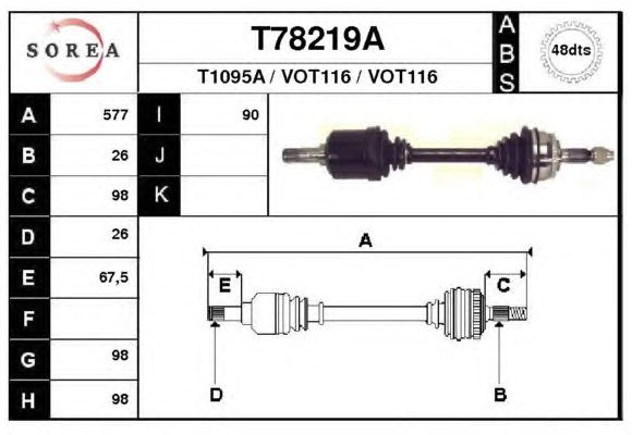 Arbre de transmission T78219A
