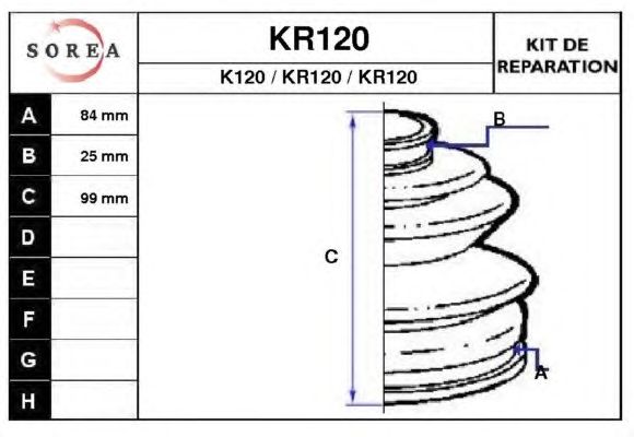 Комплект пылника, приводной вал KR120