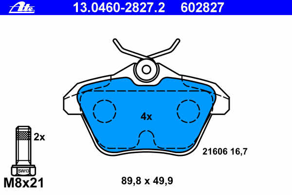 Brake Pad Set, disc brake 13.0460-2827.2