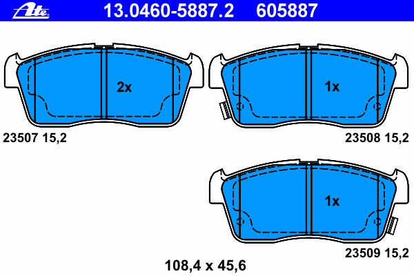 Brake Pad Set, disc brake 13.0460-5887.2