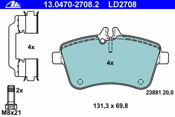 Brake Pad Set, disc brake 13.0470-2708.2