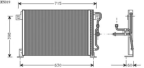Condensator, airconditioning JE5019