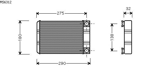 Heat Exchanger, interior heating MS6312