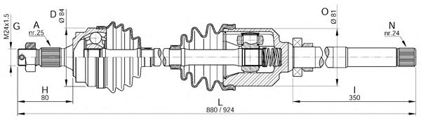 Albero motore/Semiasse DRS6159.00