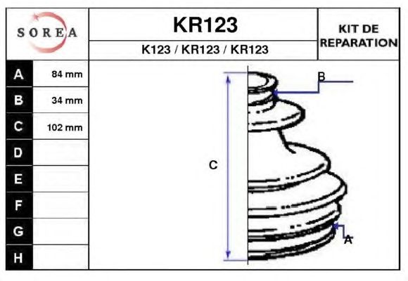 Kit cuffia, Semiasse KR123