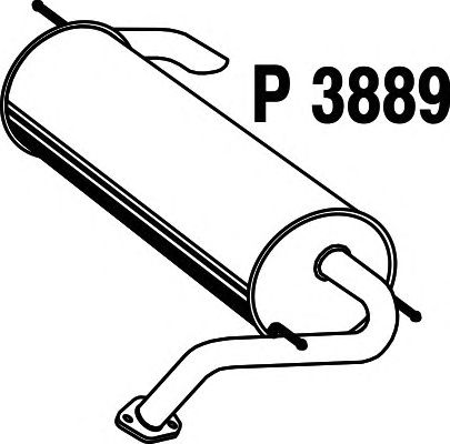 Глушитель выхлопных газов конечный P3889