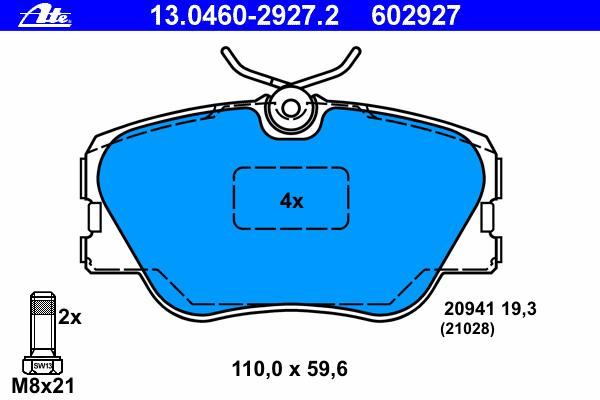 Brake Pad Set, disc brake 13.0460-2927.2