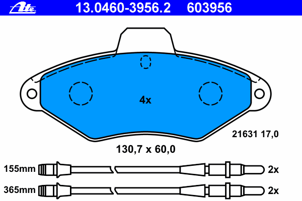 Brake Pad Set, disc brake 13.0460-3956.2