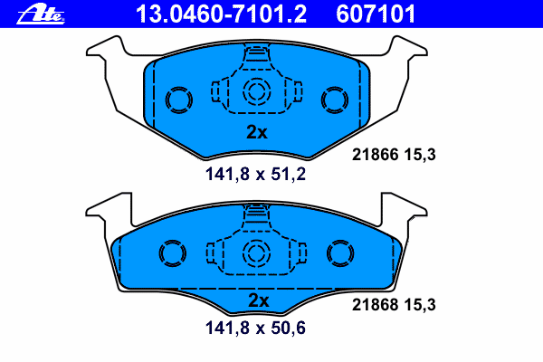 Brake Pad Set, disc brake 13.0460-7101.2