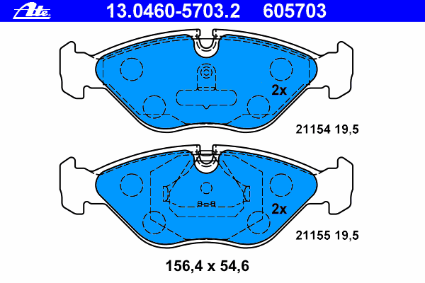 Brake Pad Set, disc brake 13.0460-5703.2