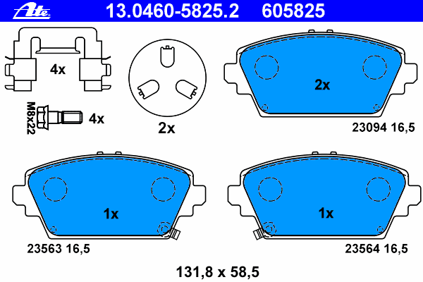 Brake Pad Set, disc brake 13.0460-5825.2