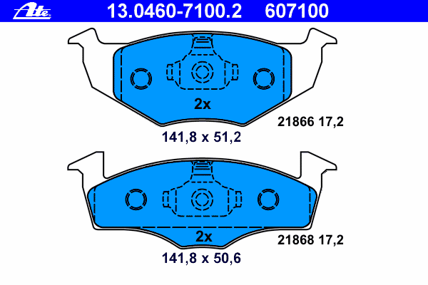 Brake Pad Set, disc brake 13.0460-7100.2