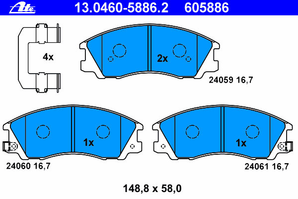 Brake Pad Set, disc brake 13.0460-5886.2