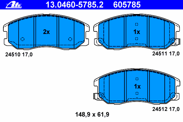 Kit de plaquettes de frein, frein à disque 13.0460-5785.2