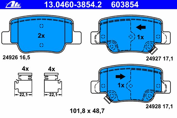 Brake Pad Set, disc brake 13.0460-3854.2