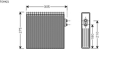 Evaporator, air conditioning TOV421