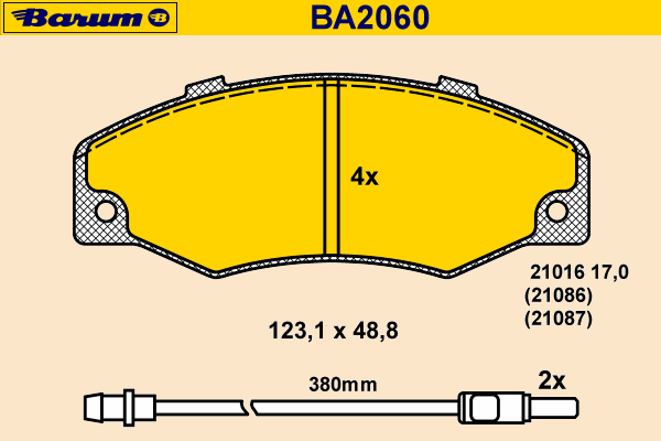 Brake Pad Set, disc brake BA2060