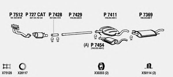 Exhaust System VW114