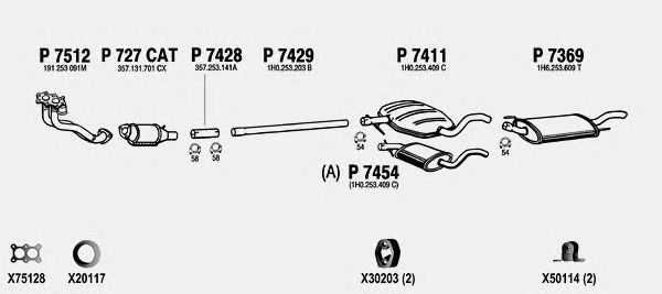 Exhaust System VW115