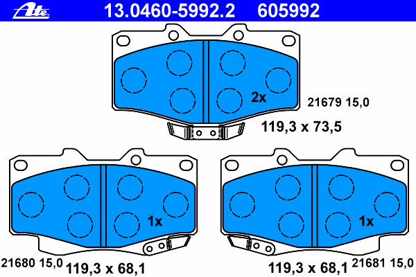 Brake Pad Set, disc brake 13.0460-5992.2