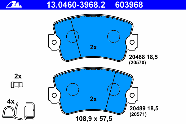Brake Pad Set, disc brake 13.0460-3968.2