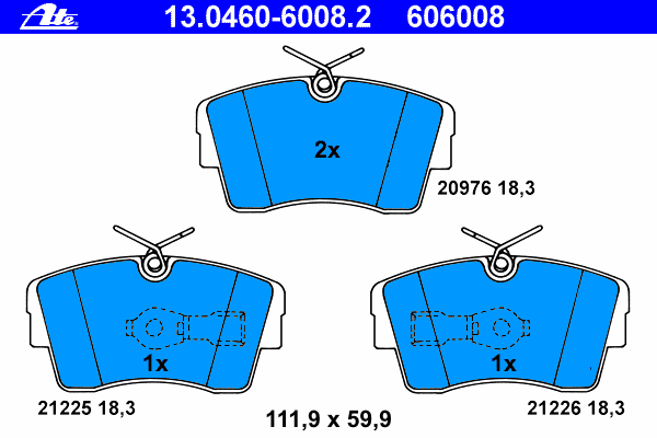 Brake Pad Set, disc brake 13.0460-6008.2