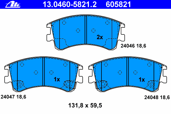 Комплект тормозных колодок, дисковый тормоз 13.0460-5821.2