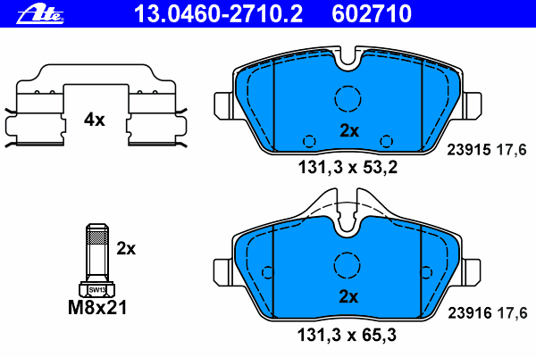 Kit de plaquettes de frein, frein à disque 13.0460-2710.2