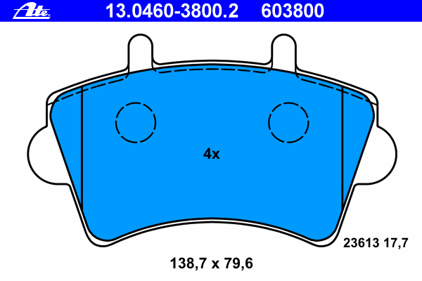 Brake Pad Set, disc brake 13.0460-3800.2