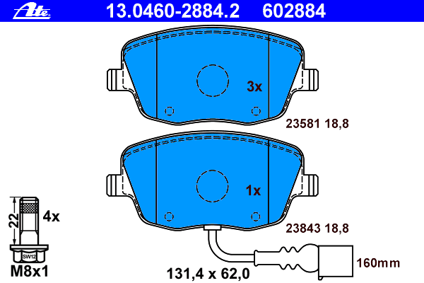 Brake Pad Set, disc brake 13.0460-2884.2