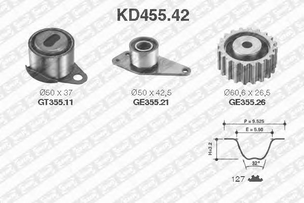 Distributieriemset KD455.42
