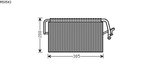 Evaporator, air conditioning MSV543