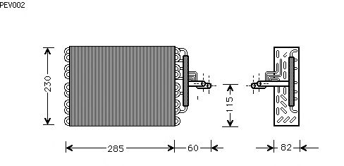 Evaporador, ar condicionado PEV002