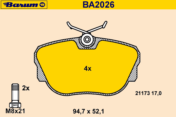 Brake Pad Set, disc brake BA2026