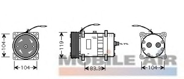 Compressor, airconditioning 0900K176