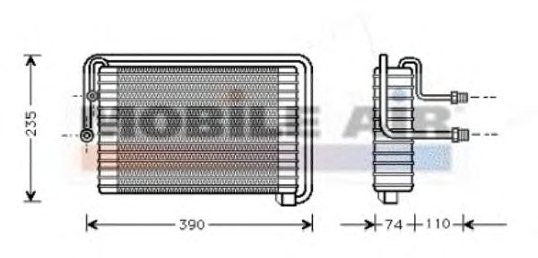 Evaporator, air conditioning 1700V021