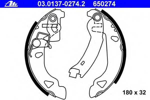 Brake Shoe Set 03.0137-0274.2