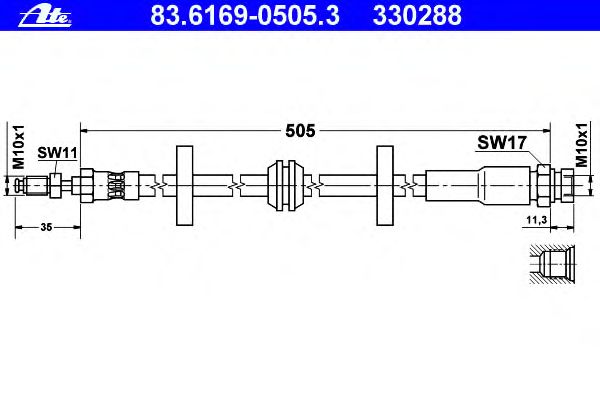 Tubo flexível de travão 83.6169-0505.3