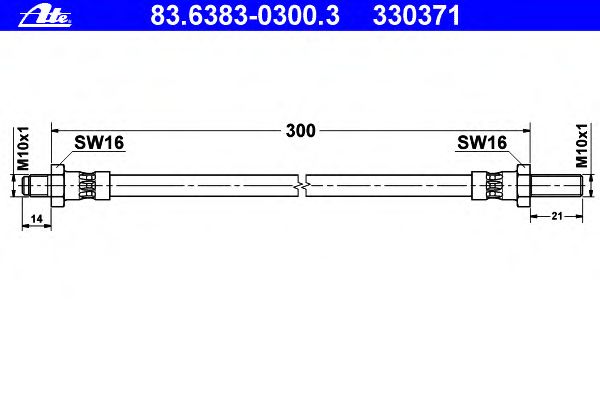 Tubo flexible de frenos 83.6383-0300.3