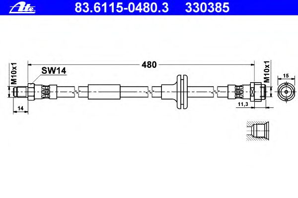 Tubo flexible de frenos 83.6115-0480.3