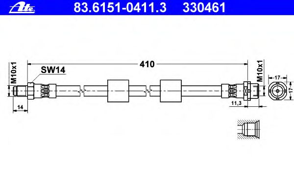 Tubo flexible de frenos 83.6151-0411.3
