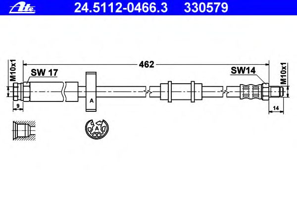 Tubo flexível de travão 24.5112-0466.3
