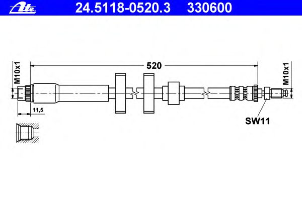 Tubo flexível de travão 24.5118-0520.3
