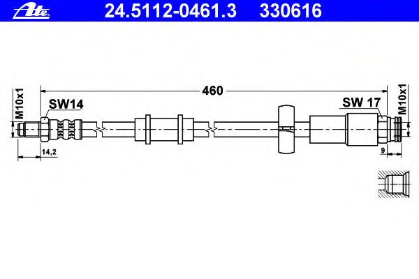 Tubo flexível de travão 24.5112-0461.3