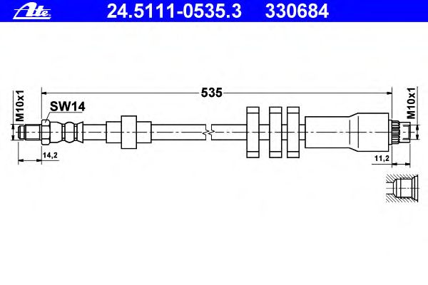 Tubo flexível de travão 24.5111-0535.3