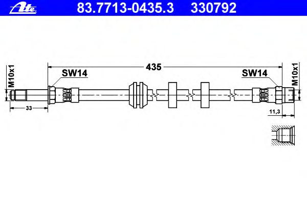 Tubo flexível de travão 83.7713-0435.3