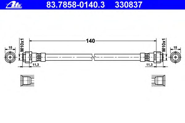 Tubo flexible de frenos 83.7858-0140.3