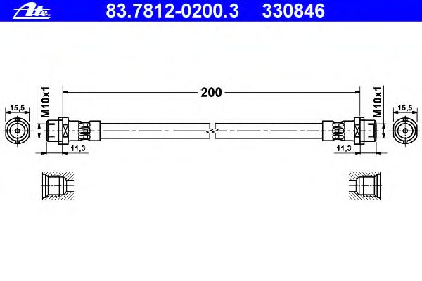 Tubo flexível de travão 83.7812-0200.3
