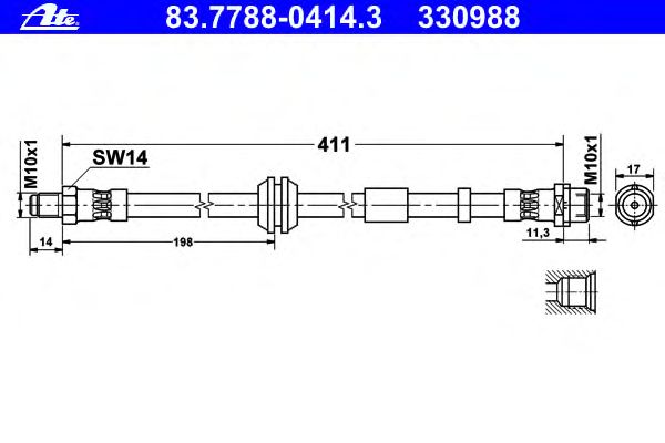 Tubo flexible de frenos 83.7788-0414.3